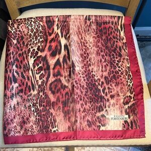 Vintage Egon Pink Silk Animal Print Scarf